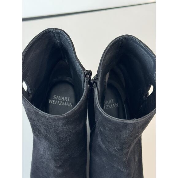 Stuart Weitzman Black Suede Wedge Ankle Boots Size 10 N - Picture 9 of 13